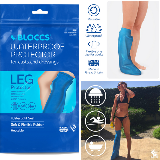 Bloccs® Waterproof Cast Cover Leg, Swim, Shower & Bathe, Adult Leg
